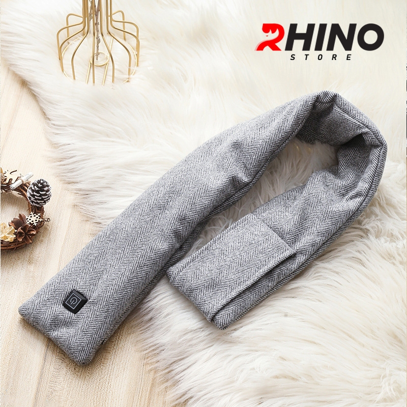 Ảnh Khăn quàng cổ điện tạo nhiệt nam nữ Rhino W101 giữ ấm, mát xa, sạc tích điện giảm đau mỏi cổ vai gáy hiệu quả cao 1