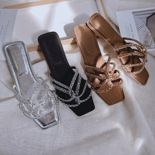 Dép Lê Nữ Quai Đá Mũi Vuông Mieo Shoes D2461 D2462 D2463