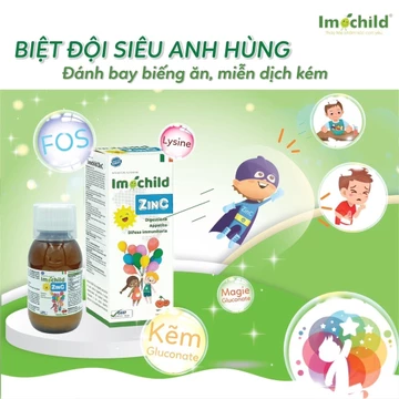 Siro tăng sức đề kháng IMOCHILD bổ sung Vitamin- Giúp bé ăn ngon - Cải thiện biếng ăn cho bé-Chai 125ml-Pháp