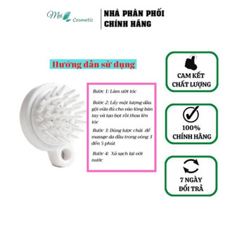 Lược gội đầu silicon mát xa da đầu, giảm rụng kích thích mọc tóc (Trắng)