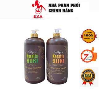 Dầu Gội Xả Collagen Keratin YUKI 2000ML | Giảm Rụng Tóc, Kích Mọc Tóc, Phục Hồi Tóc Hư Tổn, Mềm mượt