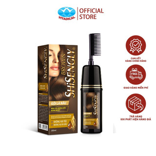 Dầu Gội Phủ Bạc SHISENGLY Màu Nâu Hạt Dẻ Giúp Tóc Đẹp Chai 200ML