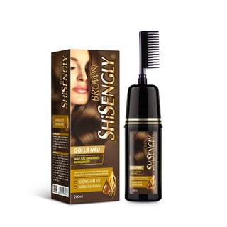 Dầu Gội Phủ Bạc SHISENGLY Màu Nâu Hạt Dẻ Giúp Tóc Đẹp Chai 200ML