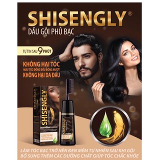 Dầu Gội Phủ Bạc SHISENGLY Màu Nâu Hạt Dẻ Giúp Tóc Đẹp Chai 200ML