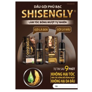 Dầu Gội Phủ Bạc SHISENGLY Màu Nâu Hạt Dẻ Giúp Tóc Đẹp Chai 200ML