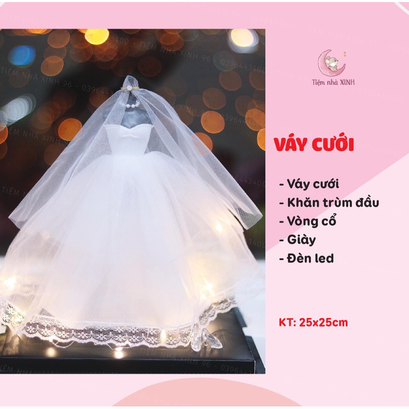 Mô hình hộp quà váy cưới mini vest chú rể [Video tự quay] Hàng sẵn - tự ...