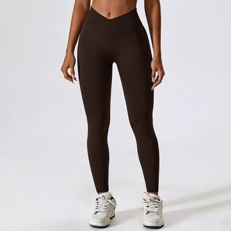 Quần Legging Cạp Chéo Tập Gym Yoga,Chất Dệt Kim Dày Dặn Co Giãn 4 Chiều Cạp Cao Chắn Chắn Chun Mông Tôn Dáng GB118