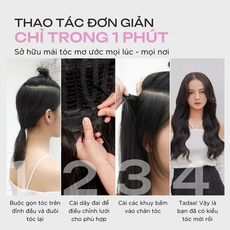 [CAO CẤP] KẸP U XOĂN LƠI MÀU NÂU SOCOLA 250-300G DÀI 55-60CM LƯỚI HOA