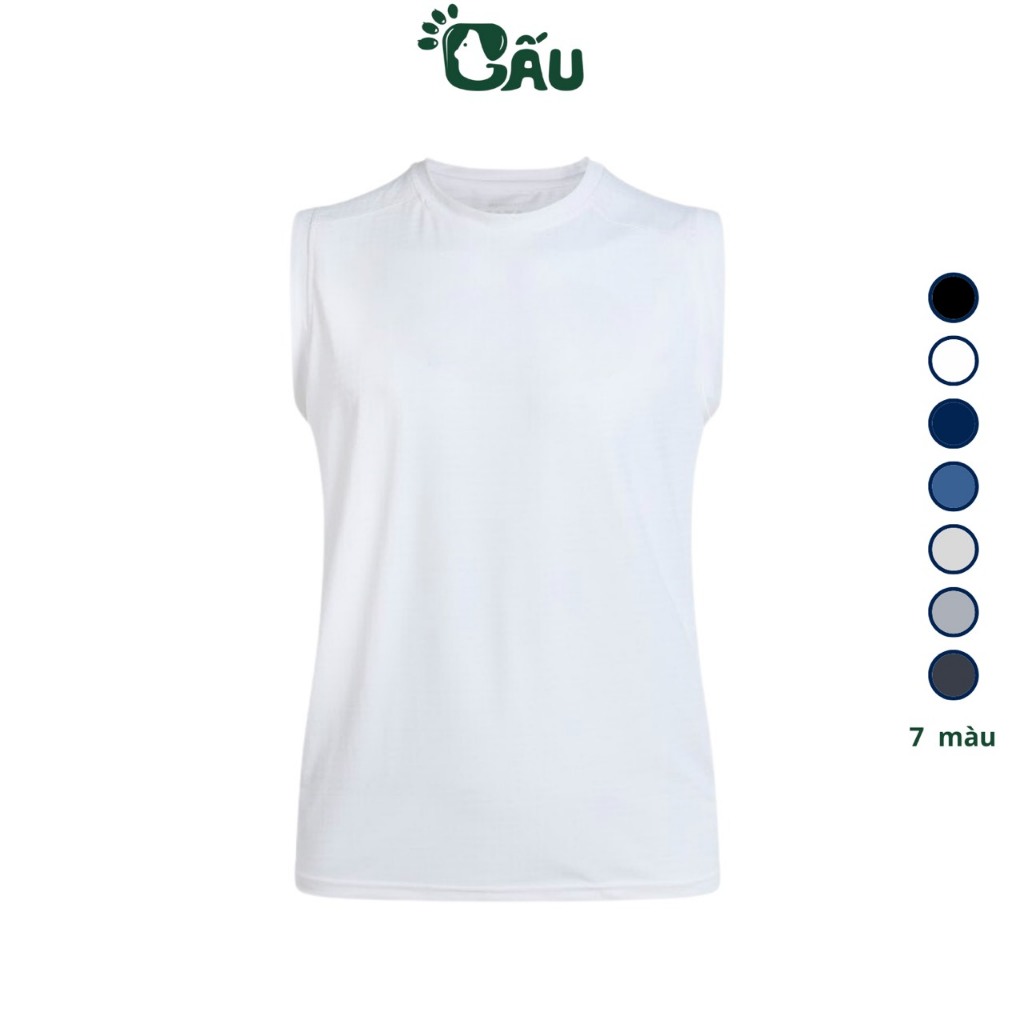 Ảnh Áo thun ba lỗ nam Gấu 194 vải thun mè co dãn 4 chiều, áo thể thao - gym - bóng đá, from slim fit - MÈ NGANG BL 3