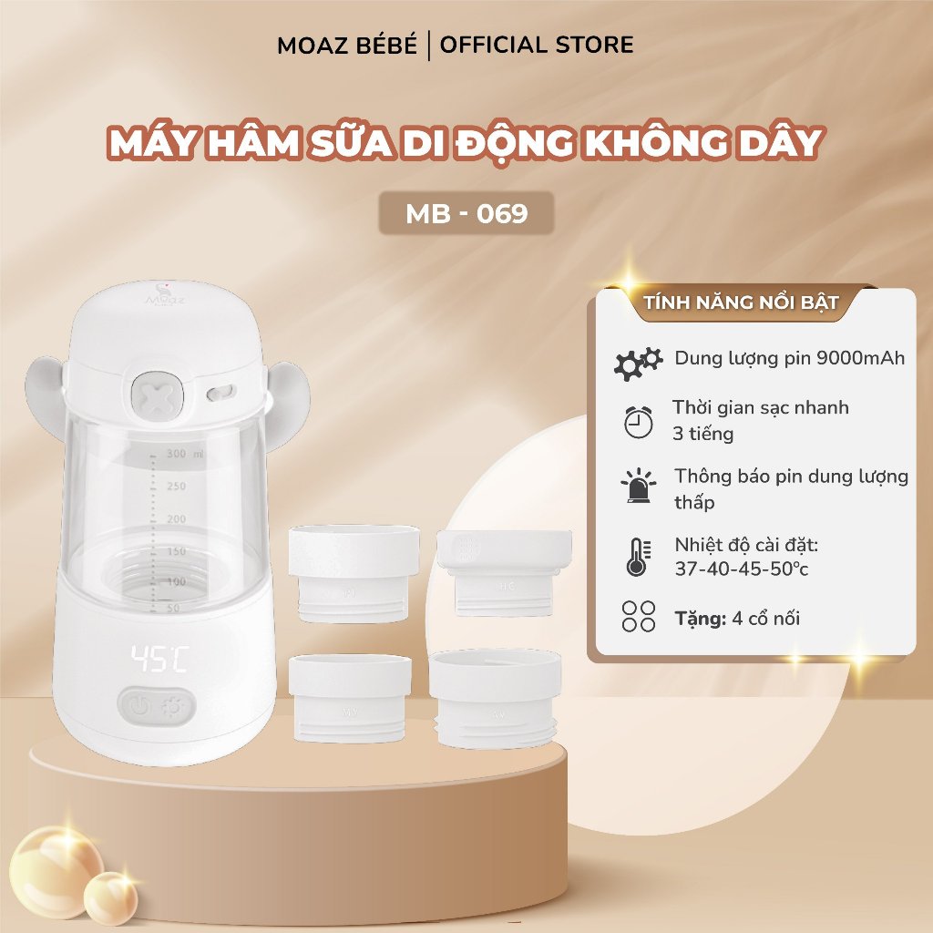 Máy hâm sữa di động Moaz BéBé MB - 069 | Shopee Việt Nam