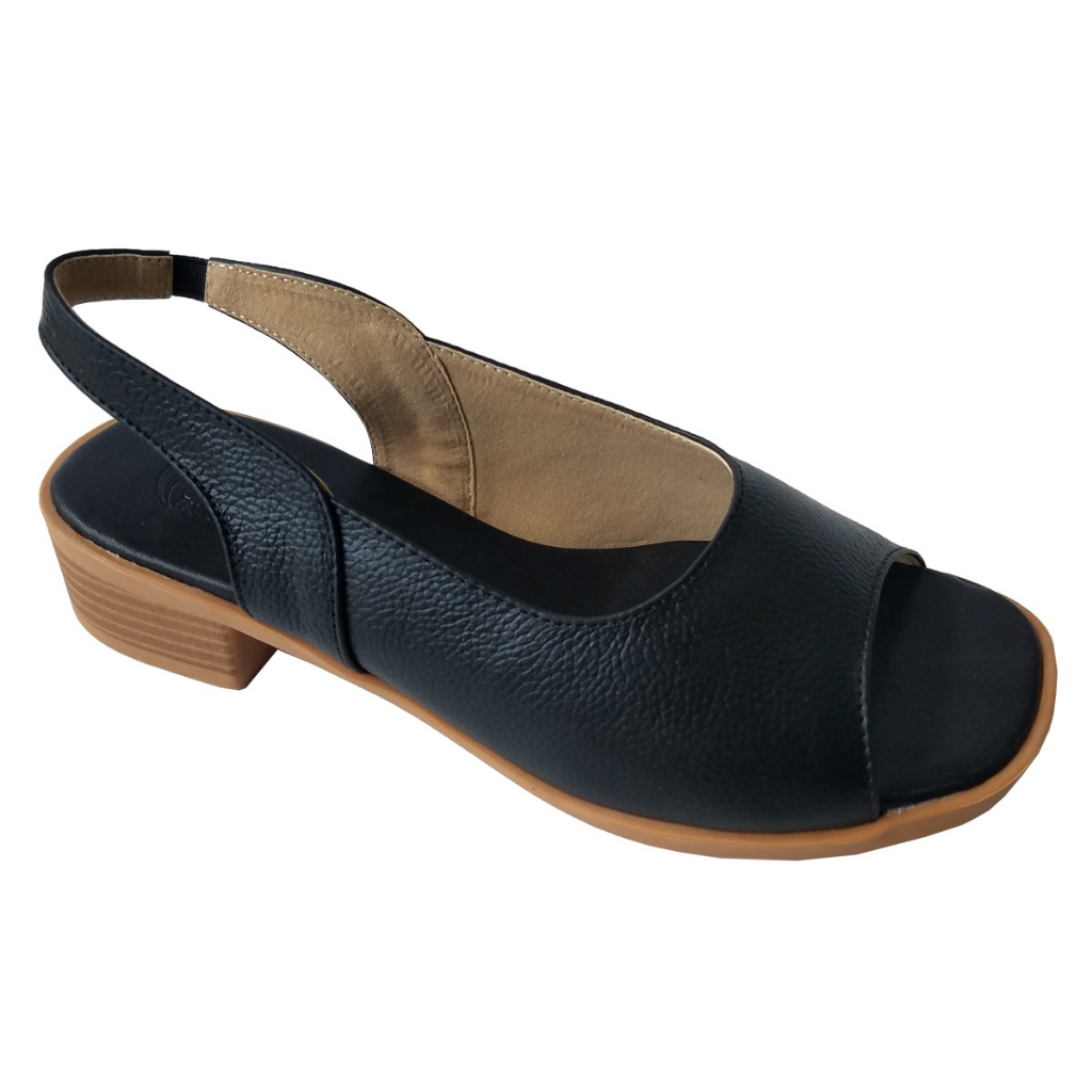 Giày sandal cao gót nữ da bò thật BIGGBEN gót 4 cm HKD688