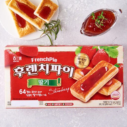 Bánh nướng French Pie Haitai Hàn Quốc vị dâu hộp 192g