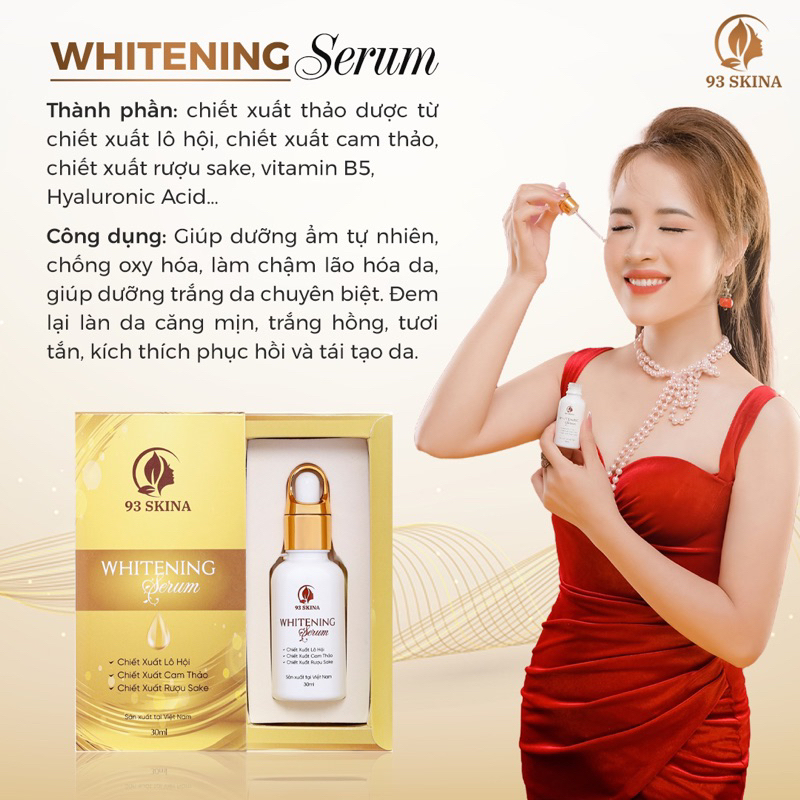 Serum trắng da căng bóng ngăn ngừa lão hóa da mờ thâm nám tàn nhang SERUM 93Skina