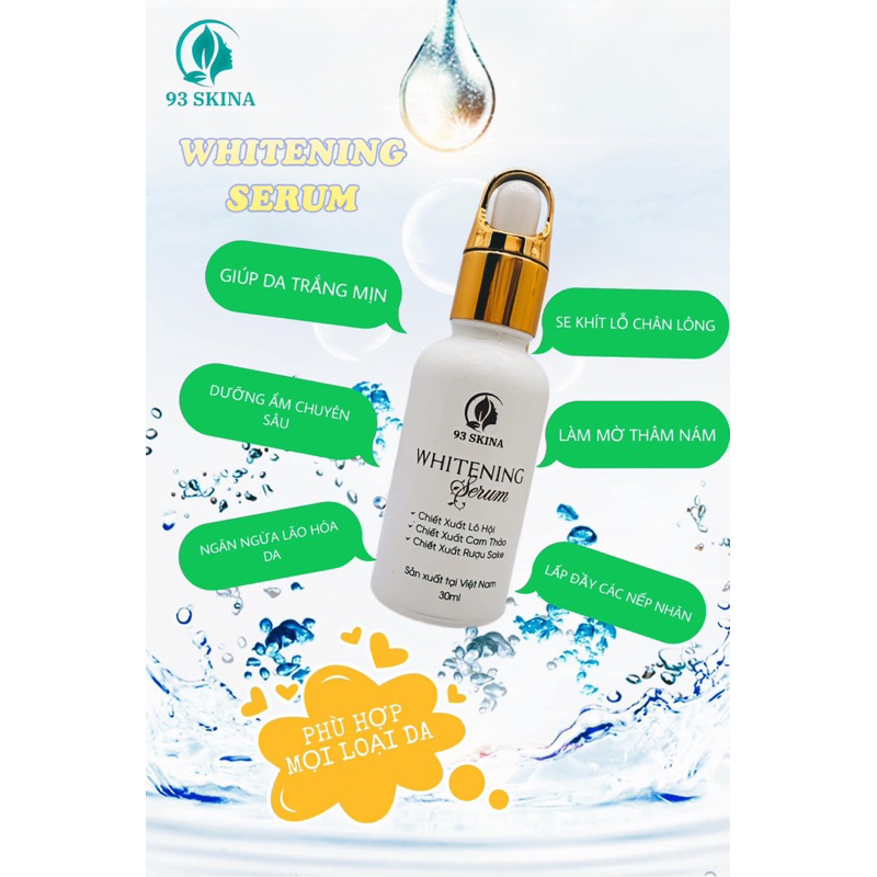 Serum trắng da căng bóng ngăn ngừa lão hóa da mờ thâm nám tàn nhang SERUM 93Skina