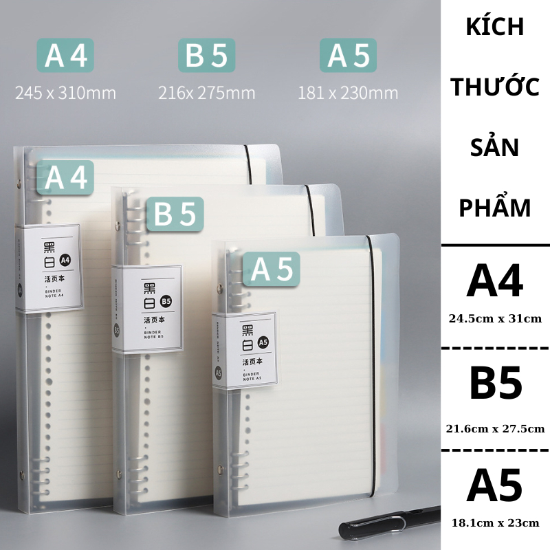 Sổ còng MIYABI bìa sổ còng sắt a4 a5 b5 binder vở kẻ ngang kèm ruột ...