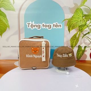 Combo Mũ & Balo Thêu Tên cho bé đi học, nón thêu tên, balo thêu tên