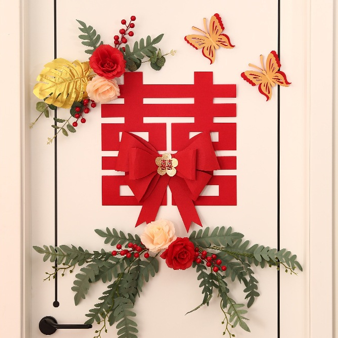 Set chữ hỷ trang trí đám cưới DIY, chữ hỷ trang trí phòng khách, phòng cưới - Kem Shop K364