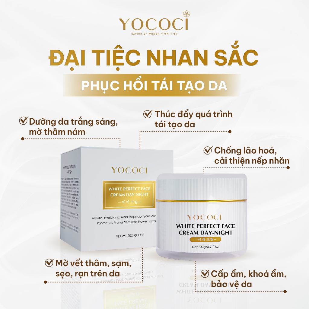 Ưu điểm Kem dưỡng trắng Yococi
