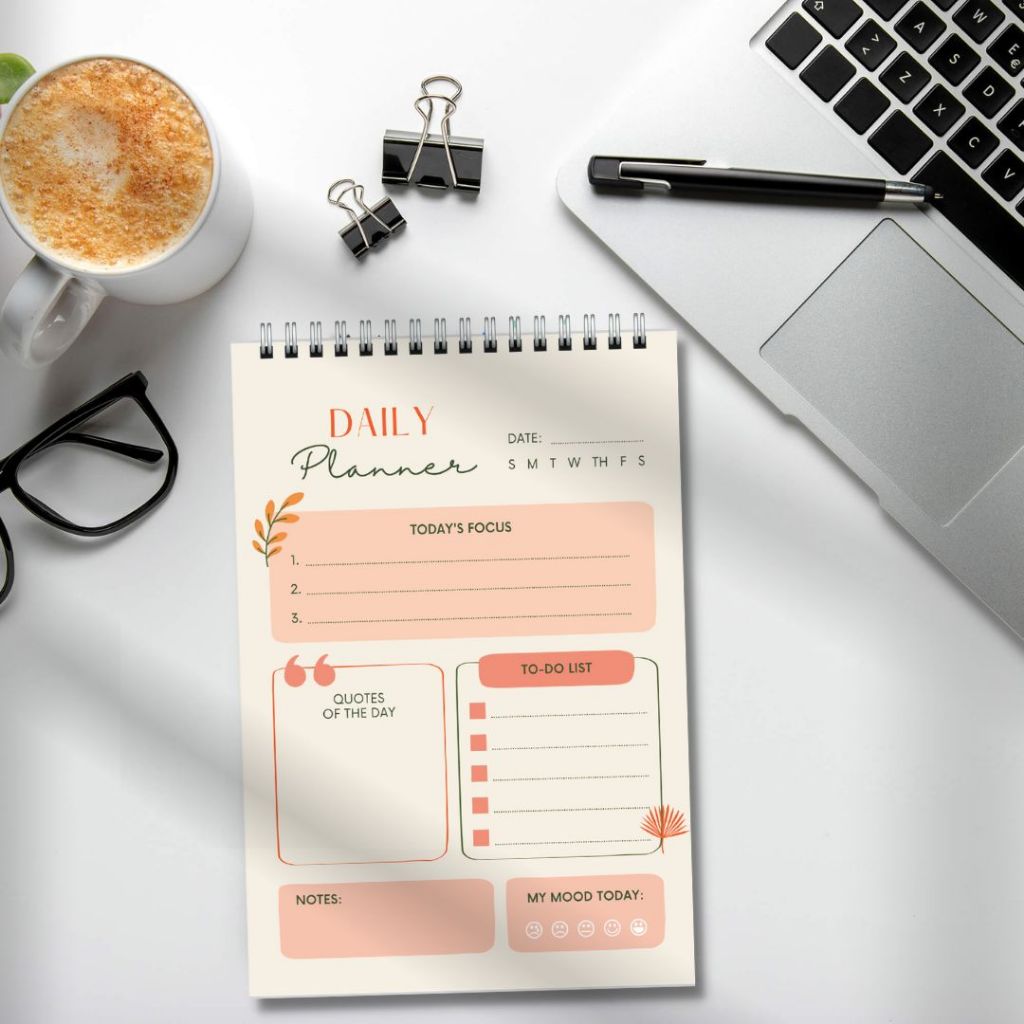 Sổ Daily planner, sổ lò xo, sổ kế hoạch hằng ngày 14,5x21cm