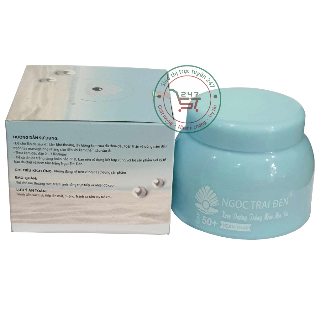 Kem body Trắng da toàn thân Mềm mịn da Giữ ẩm Chống nắng Ngọc Trai Đen 200g (trắng)