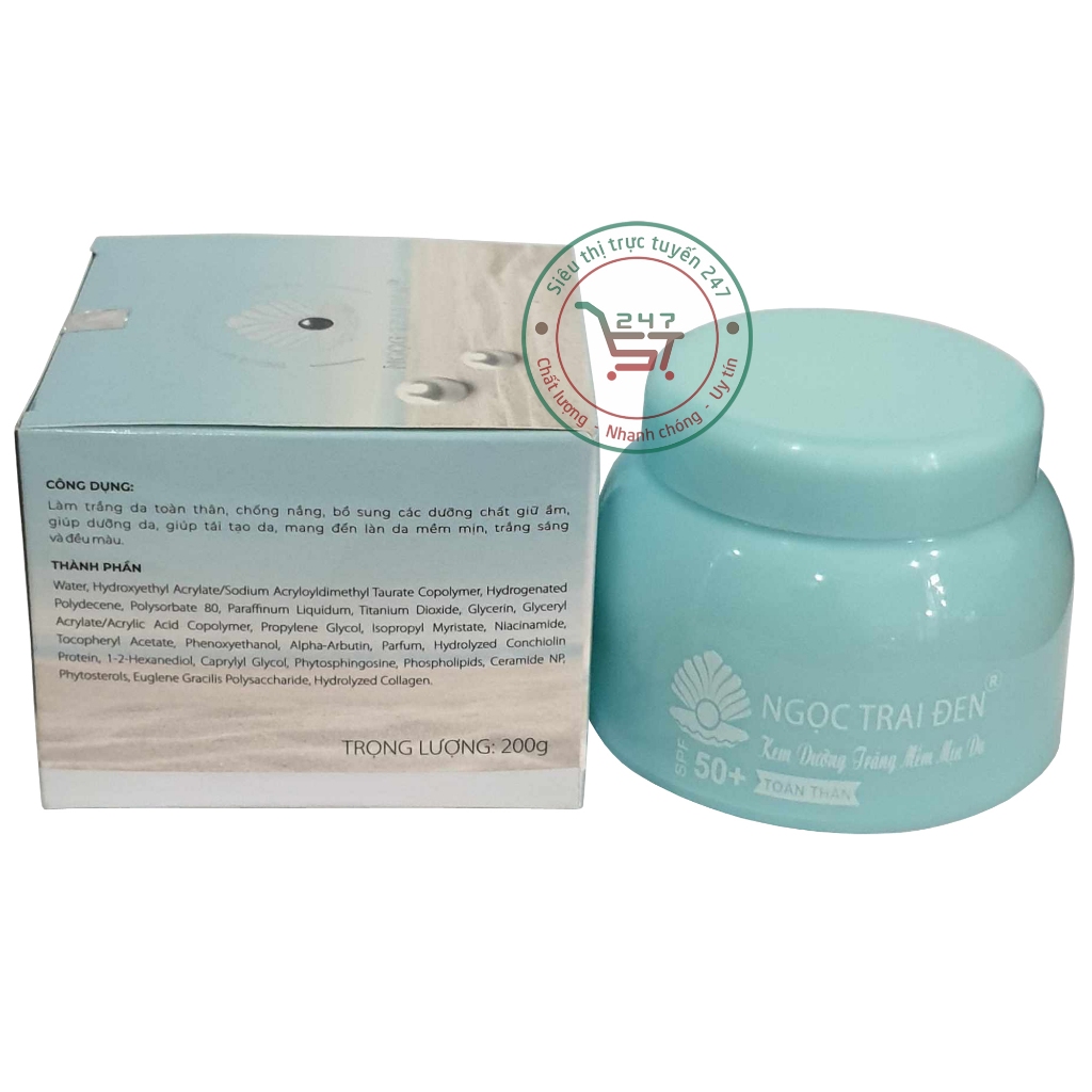 Kem body Trắng da toàn thân Mềm mịn da Giữ ẩm Chống nắng Ngọc Trai Đen 200g (trắng)