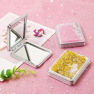 Gương trang điểm hai mặt mini hình chữ nhật hình tròn xinh xắn