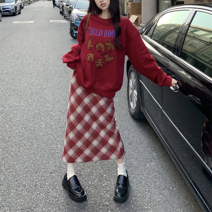 Chân váy dạ caro dáng bút chì , chân váy dạ midi 3 màu ulzzang ( có bigsize) ( Có Sẵn-Giao ngay)