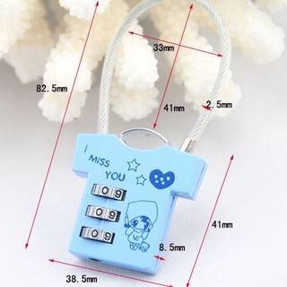 Ổ  Khóa số vali mini 3 số cao cấp - khóa Tình Yêu bảo vệ hành lý hình chiếc áo - vali Libi House