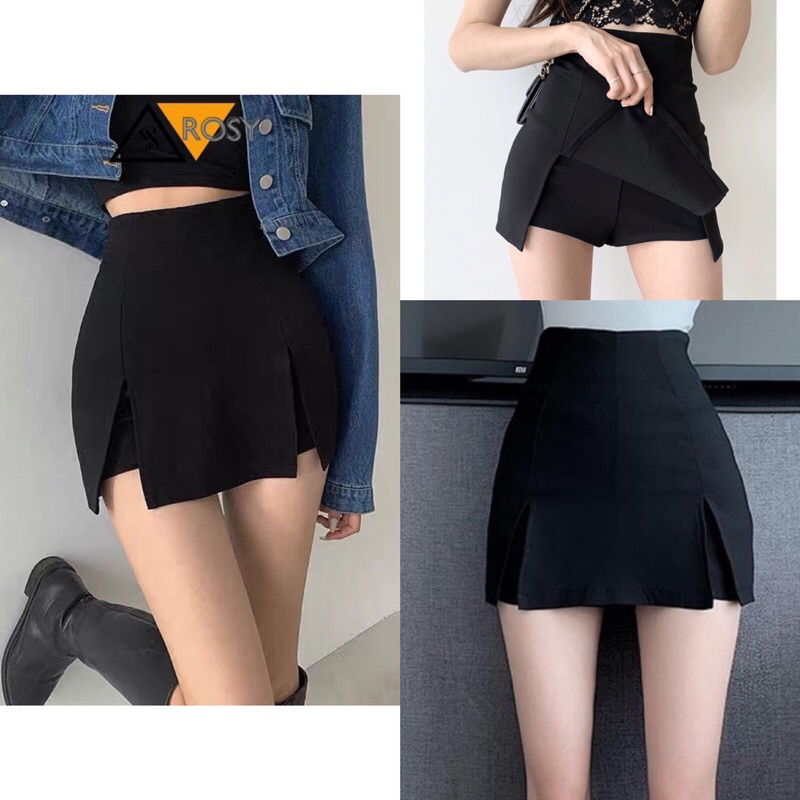 Chân Váy Chữ A Cạp Lưng Cao Xẻ Tà 2 Bên C008