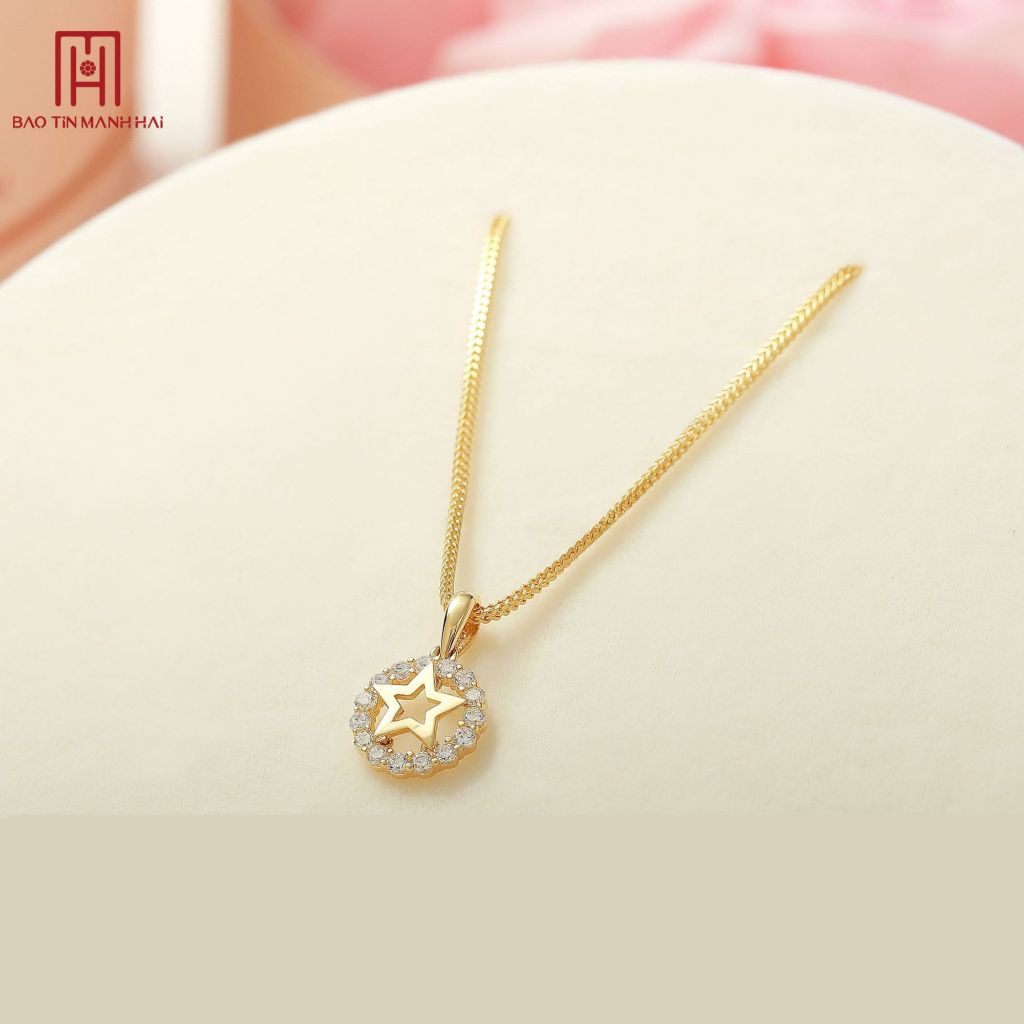 Ảnh Mặt dây chuyền vàng 10K hình ngôi sao nhỏ xinh 1x1cm phong cách Ý Bảo Tín Mạnh Hải PYMAV10KD0-208003 3