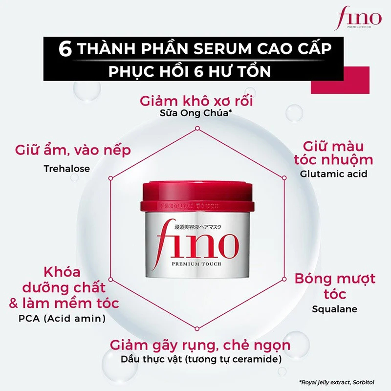 Ảnh Kem Ủ Tóc Fino Premium Touch 230g Giúp Tóc Phục Hồi, Suôn Mượt 2