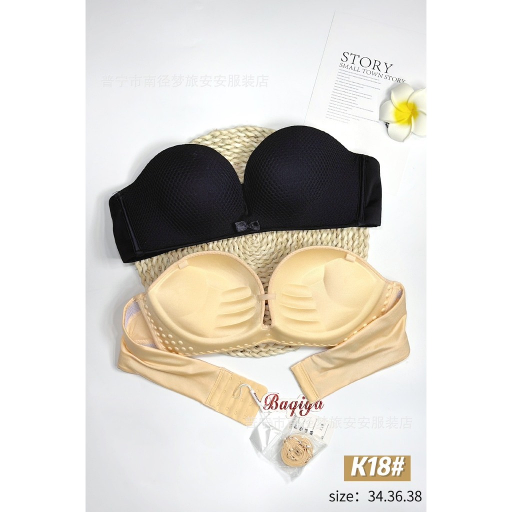 Áo ngực su siêu nâng cúp ngang chống tuột đệm bàn tay dày 3cm nâng độn tạo khe cao cấp K18