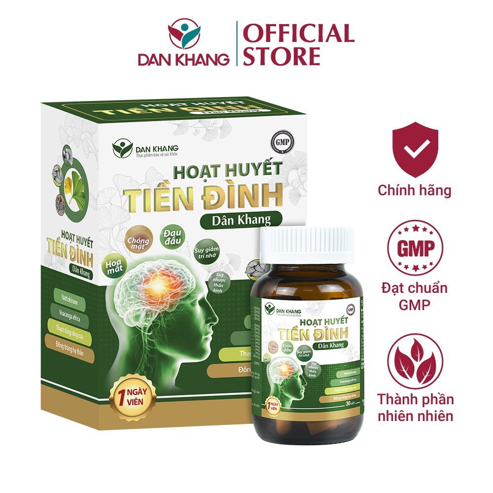 Hoạt Huyết Tiền Đình Dân Khang Hỗ Trợ Cải Thiện Đau Đầu, Chóng Mặt, Hoa Mắt, Mất Ngủ, Suy Giảm Trí Nhớ 30 Viên