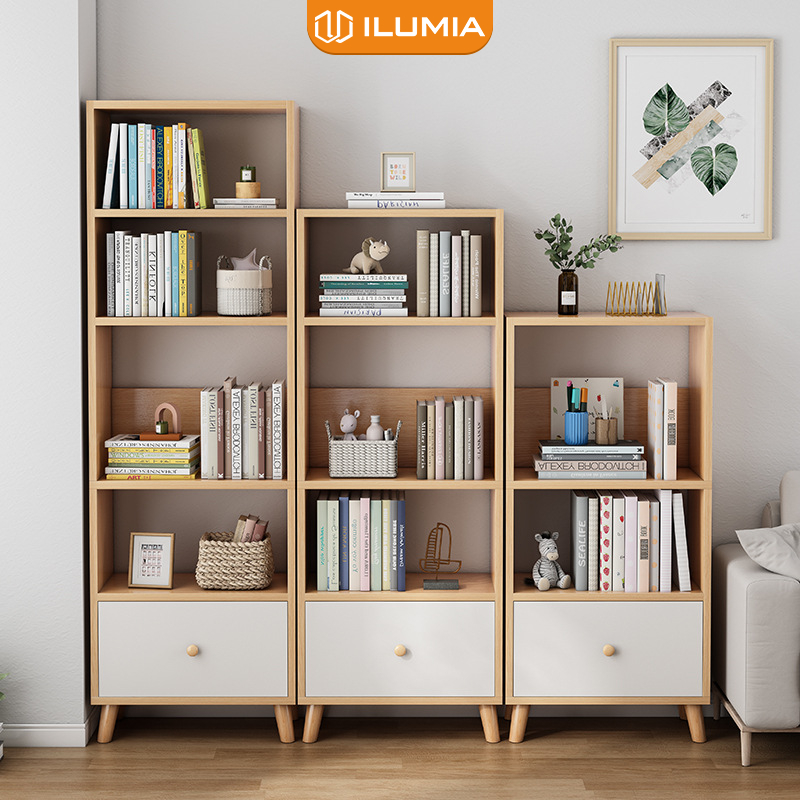 Kệ Tủ sách gỗ 3 4 5 tầng cao cấp decor bàn làm việc phong cách Nordic thương hiệu ILUMIA - GP144 | BigBuy360 - bigbuy360.vn