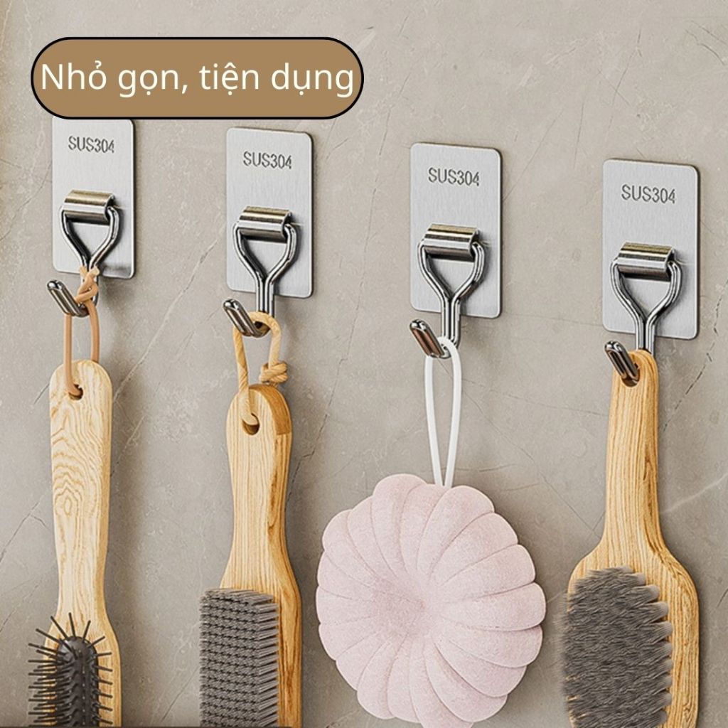Móc Dán Tường Chịu Lực 8KG Bằng Inox 304 Cao Cấp Không Cần Khoan Tặng 1 ...