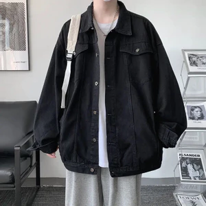 áo khoác jeans đen trơn denim jacket unisex
