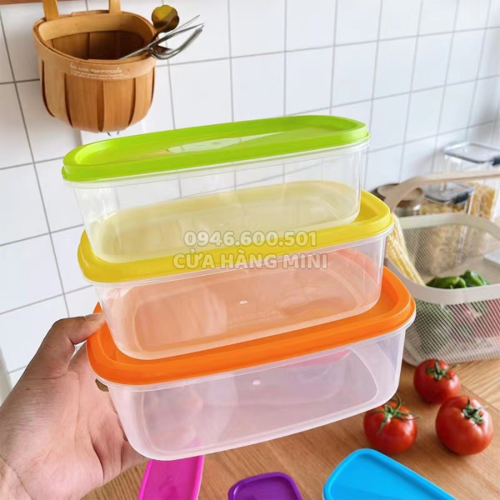 Set 7 Hộp Bảo Quản Thực Phẩm Nắp Màu