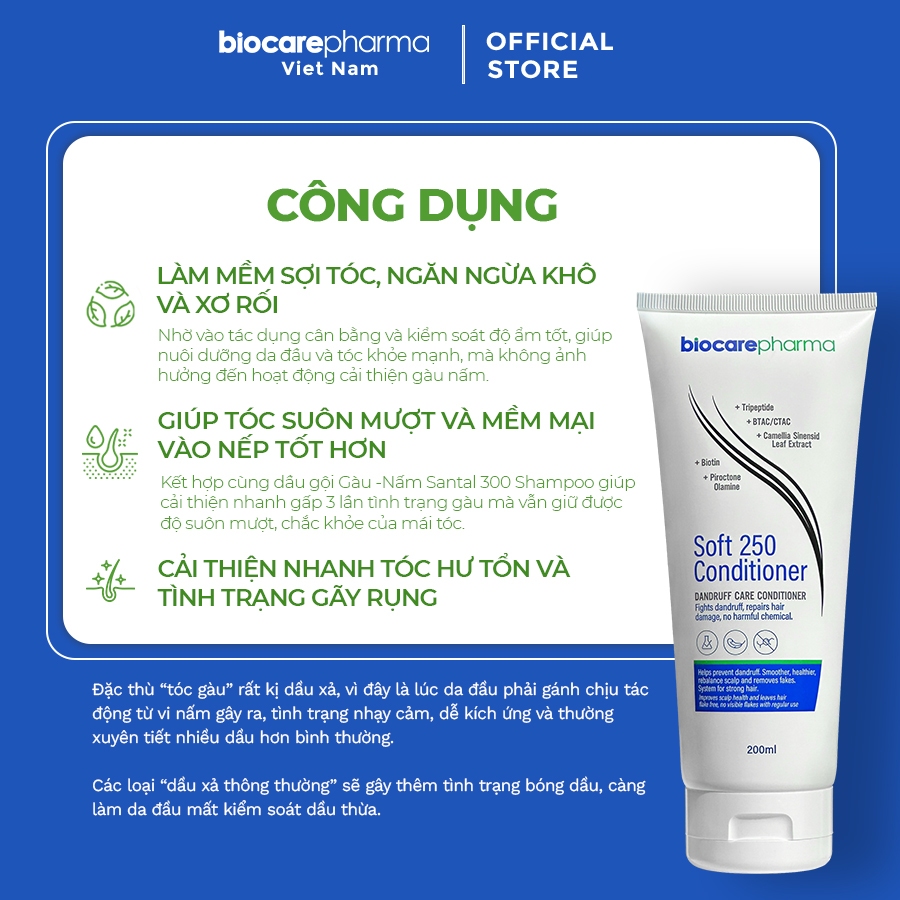 Ảnh Dầu xả dưỡng tóc dành cho tóc gàu - ngăn gàu - phục hồi tóc hư tổn Soft 250 Conditioner 200ml 4