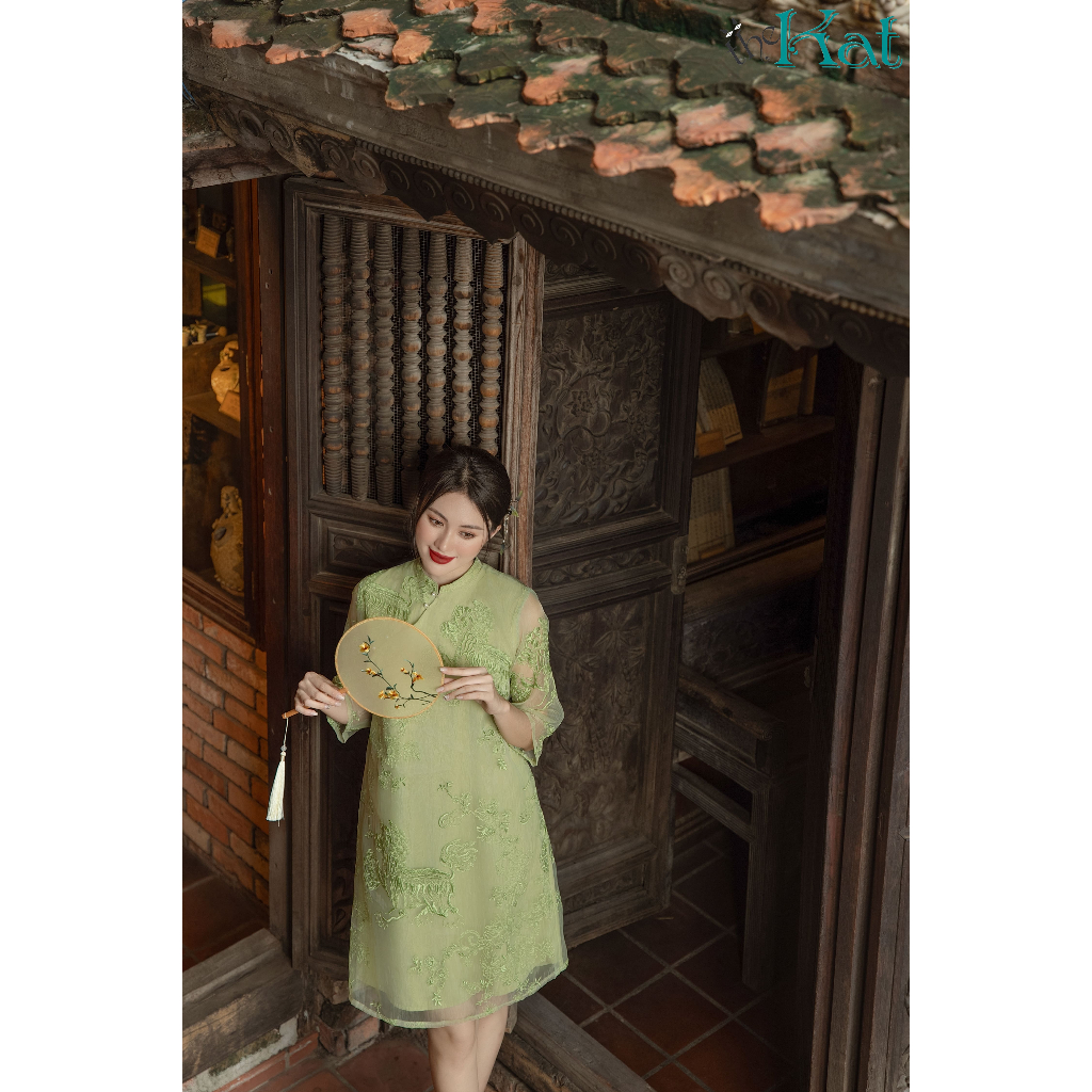 Đầm Hỷ Nhi The Kat House, vải tơ organza cao cấp, mềm mại, form dáng chữ A, tôn dáng, kiều diễm