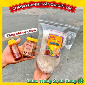 COMBO Bánh tráng MUỐI SẶC CAY XỐN LÈ - TẶNG SỐT - Bánh tráng Mạnh Hùng