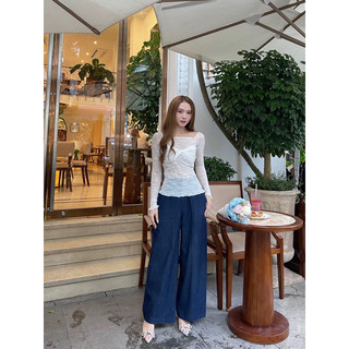 Look Basicc - Áo lưới thêu hoa trễ vai ANNA SHIRT
