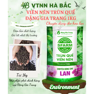 Viên Nén Trùn Quế Tan Chậm SFARM - Phân Dưỡng Vi Sinh Cao Cấp Loại 1KG Chuyên Dùng Cho Lan