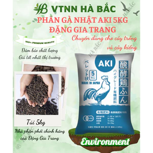 Phân Gà Viên Nhật Bản AKI - Loại 5KG Dùng Cho Tất Cả Các Loại Cây, Phù Hợp Với Các Giai Đoạn Của Cây