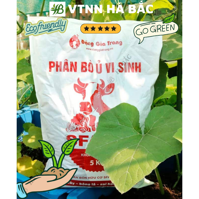 Phân Bò Ủ Vi Sinh - Phân Ủ Hoai SFARM Loại 5KG, Thích Hợp Cho Mọi Loại Cây Trồng