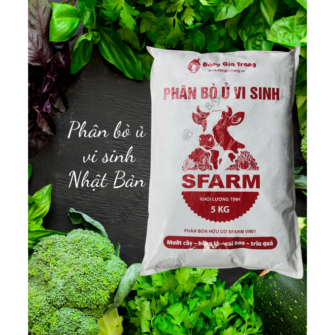 Phân Bò Ủ Vi Sinh - Phân Ủ Hoai SFARM Loại 5KG, Thích Hợp Cho Mọi Loại Cây Trồng