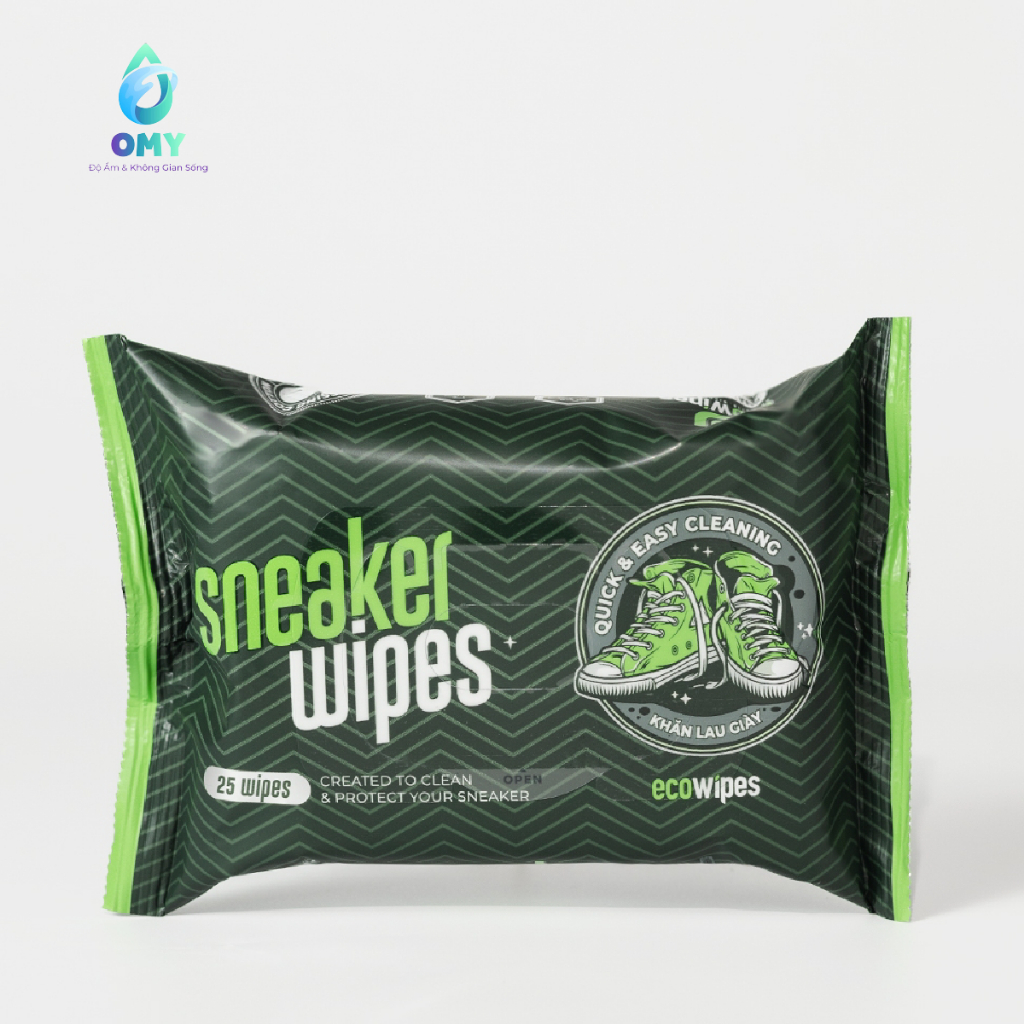 Khăn giấy ướt lau giày Ecowipes giấy vệ sinh travel size premium gói 1 tờ lau nhanh siêu sạch.
