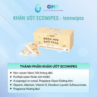 Khăn ướt, khăn giấy ướt mini EcoWipes thay giấy vệ sinh nhỏ gọn tiện dụng. Không thô ráp da, kích ứng