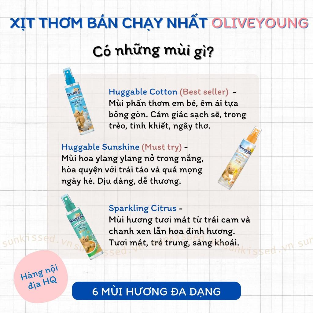 Xịt thơm quần áo Snuggle Nội địa Hàn Quốc 6 Mùi hương - Xịt thơm số 1 Hàn Quốc 🇰🇷