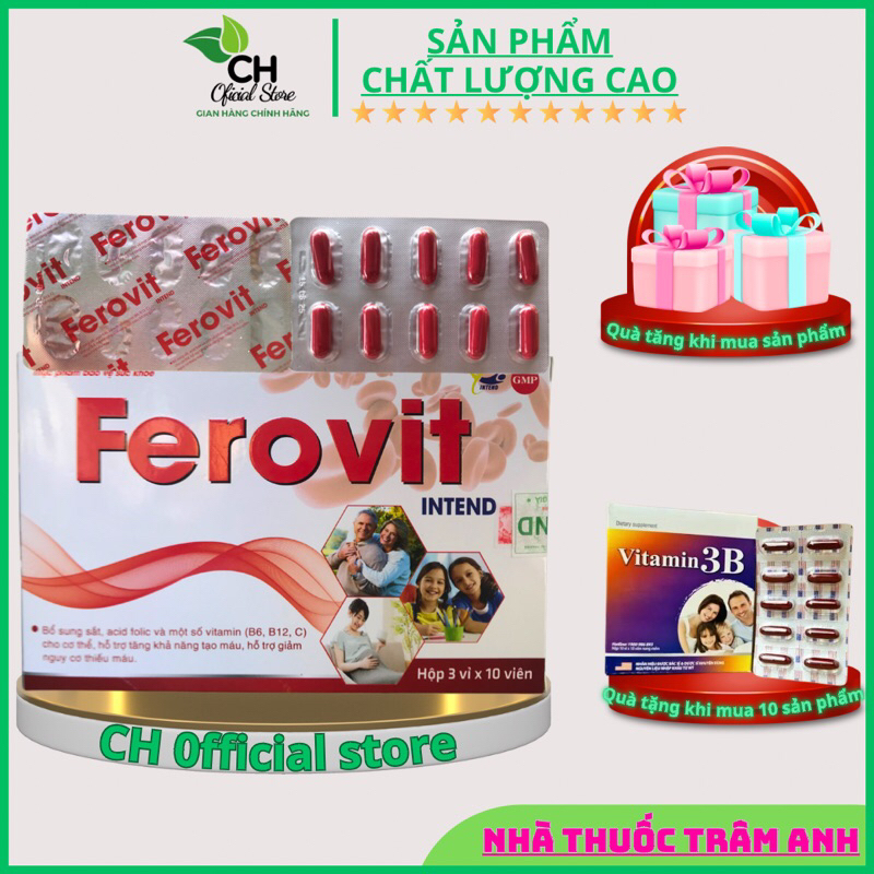 Viên sắt bổ máu ferovit intend ,Viên sắt cho bà bầu và người thiếu máu ...