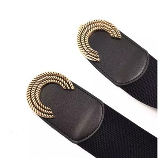 Đai váy liền, đai đầm liền, áo sơ mi, blazer, jumpsuit bản rộng, chun co giãn, móc khóa kim loại họa tiết chữ C bện W66